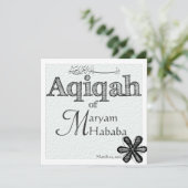 Invitation Fleur de doodle d'Aqiqah (Debout devant)