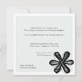 Invitation Fleur de doodle d'Aqiqah (Dos)