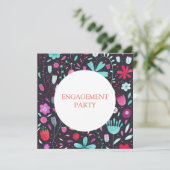 Invitation Fleur de fiançailles foncées en aquarelle (Debout devant)