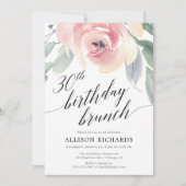 Invitation Fleur de flamme de calligraphie brunch de 30e anni (Devant)