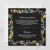 Invitation Fleur de Fleur de Champ Rustique Mariage Noir Tout (Dos)