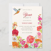 Invitation Fleur de floraison aquarelle (Devant)