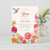 Invitation Fleur de floraison aquarelle (Debout devant)