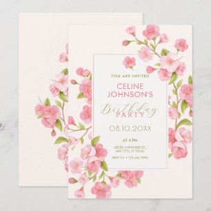 Invitation Fleur de floraison de sakura rose