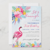 Invitation Fleur de forêt sauvage rose de la Marine (Devant)