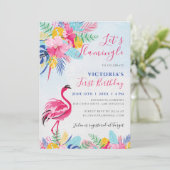 Invitation Fleur de forêt sauvage rose de la Marine (Debout devant)