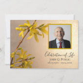 Invitation Fleur de Forsythia Printemps Jaune Fête de la Vie (Devant)