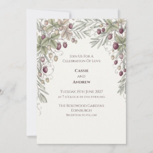 Invitation Fleur de fraisier & botanique d'olive