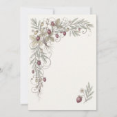 Invitation Fleur de fraisier & botanique d'olive (Dos)
