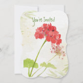 Invitation Fleur de Géranium pour Anniversaire de (Devant)