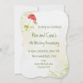 Invitation Fleur de Géranium pour Anniversaire de (Dos)