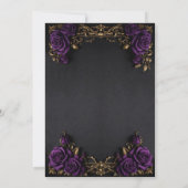 Invitation Fleur de Gothic Sweet 16 violet foncé (Dos)