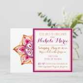 Invitation Fleur de henné Fuschia (Debout devant)