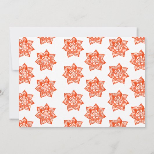 Invitation Fleur de henné Fuschia (Dos)