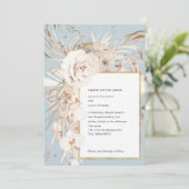 Invitation Fleur de jardin d'aquarelle bleu foncé (Debout devant)