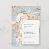 Invitation Fleur de jardin d'aquarelle bleu foncé (Devant / Derrière)