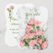 Invitation Fleur de Jardin d'Oeillets pour Anniver (Devant / Derrière)