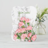Invitation Fleur de Jardin d'Oeillets pour Anniver (Debout devant)