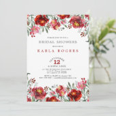 Invitation Fleur de jardin rouge profond (Debout devant)