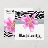 Invitation Fleur de la Bachelorette Zebra Lily (Devant / Derrière)