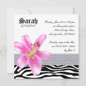 Invitation Fleur de la Bachelorette Zebra Lily (Dos)