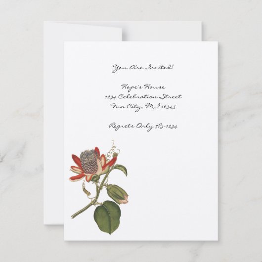 Invitation Fleur de la Passion Vintage (Devant)