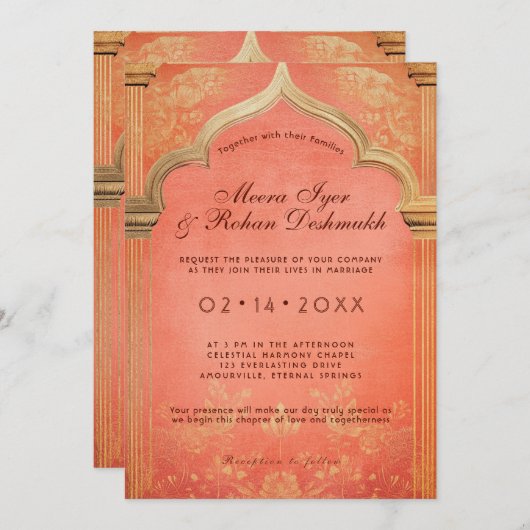 Invitation Fleur de la Pêche : La Grâce éternelle (Devant / Derrière)