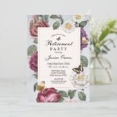 Invitation Fleur de la retraite Fleur de papillon florale Vin (Debout devant)