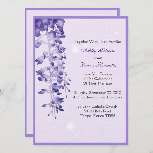 Invitation Fleur de lavande (Devant / Derrière)