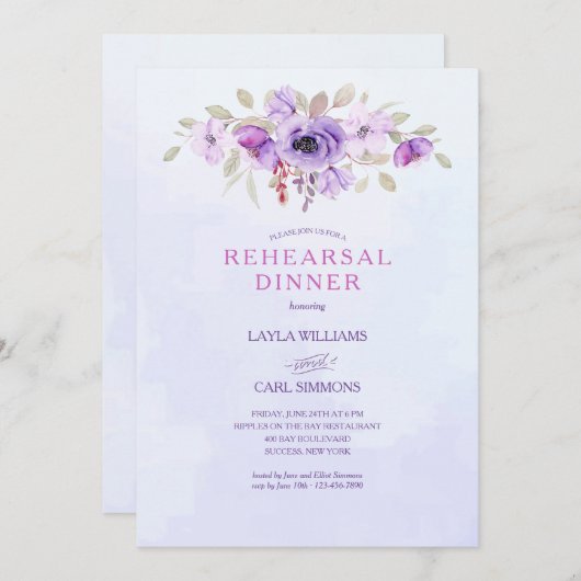 Invitation Fleur de Lavande (Devant / Derrière)