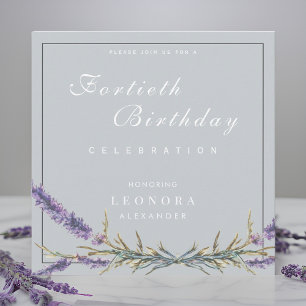 Invitation Fleur de lavande à l'aquarelle pour tout anniversa