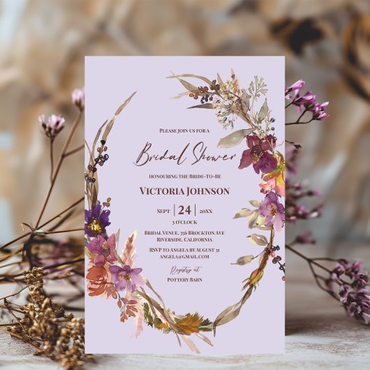 Invitation Fleur de Lavande Aquarelle
