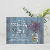 Invitation Fleur de Lavande & Colibri Bleu Poussiéreux Annive (Debout devant)