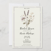 Invitation Fleur de lavande délicate pour douche de mariage  (Devant)