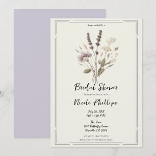 Invitation Fleur de lavande délicate pour douche de mariage 