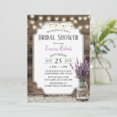 Invitation Fleur de lavande rustique Jar Élégante Fête des ma (Debout devant)