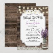 Invitation Fleur de lavande rustique Jar Élégante Fête des ma (Devant / Derrière)