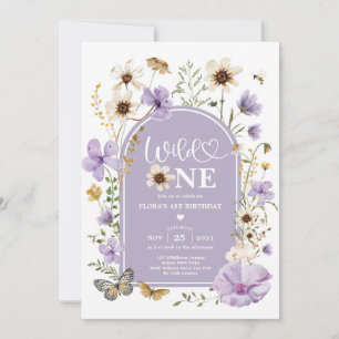 Invitation Fleur de lavande sauvage Premier anniversaire fill