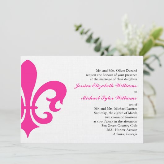 Invitation Fleur de Lis (Debout devant)