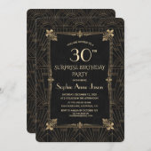 Invitation Fleur de Lis Art déco des années 1920 (Devant / Derrière)