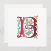Invitation Fleur de lis B Monogramme (Devant / Derrière)