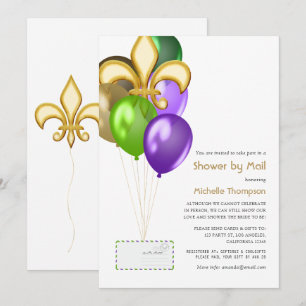 Invitation Fleur de Lis Ballon Bébé ou Mariage Célébré par la