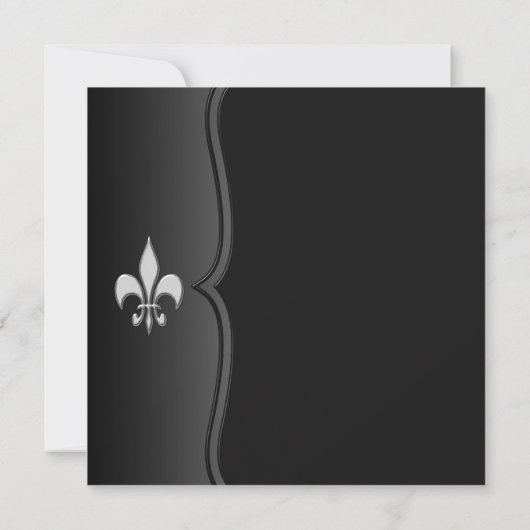 Invitation Fleur De Lis Black Cravate Corporate Party (Dos)