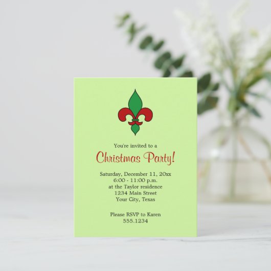 Invitation Fleur de Lis Christmas (Debout devant)