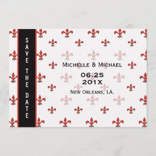 Invitation Fleur de Lis Cœur Enregistrer la Date