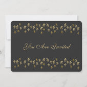 Invitation Fleur de Lis Confetti noir et or (Devant)