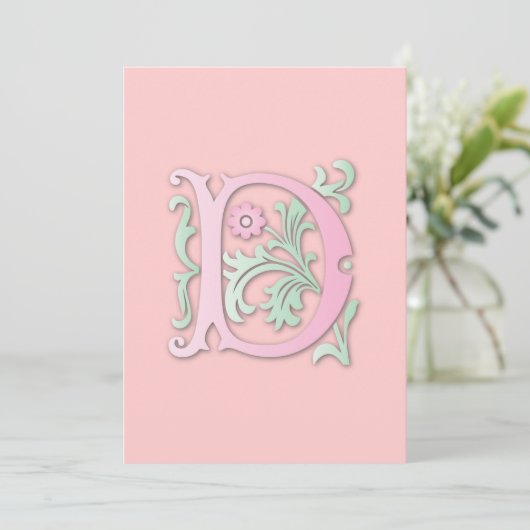 Invitation Fleur de lis D Monogramme (Debout devant)