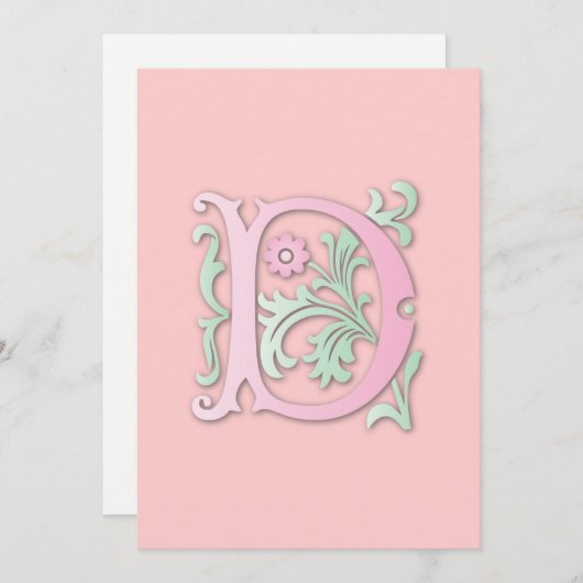 Invitation Fleur de lis D Monogramme (Devant / Derrière)