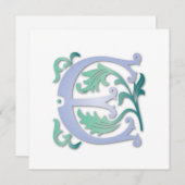 Invitation Fleur de lis E Monogramme (Devant / Derrière)