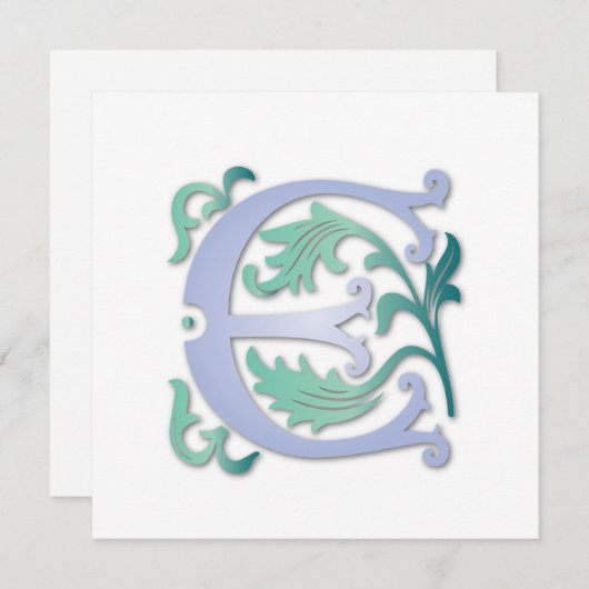 Invitation Fleur de lis E Monogramme (Devant / Derrière)